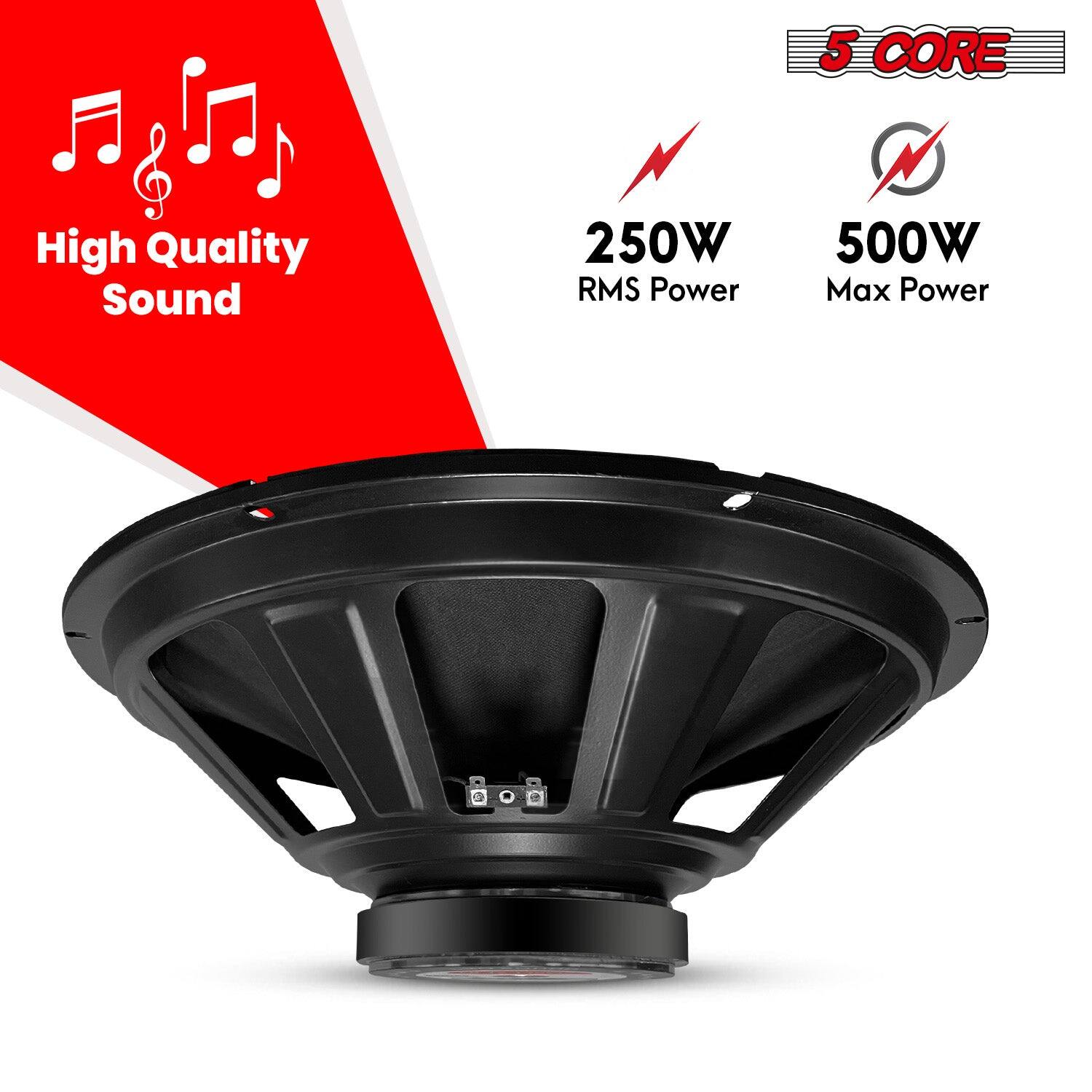 5 CORE, High Quality Sound, 250W RMS Power, 500W Max Power