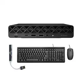 HP - ProDesk 4 Mini G1i Mini Desktop (Ultra 5-235T, 32GB, 2TB SSD, Intel Graphics, WiFi 6E, Win 11 Pro) w/USB Hub - Black
