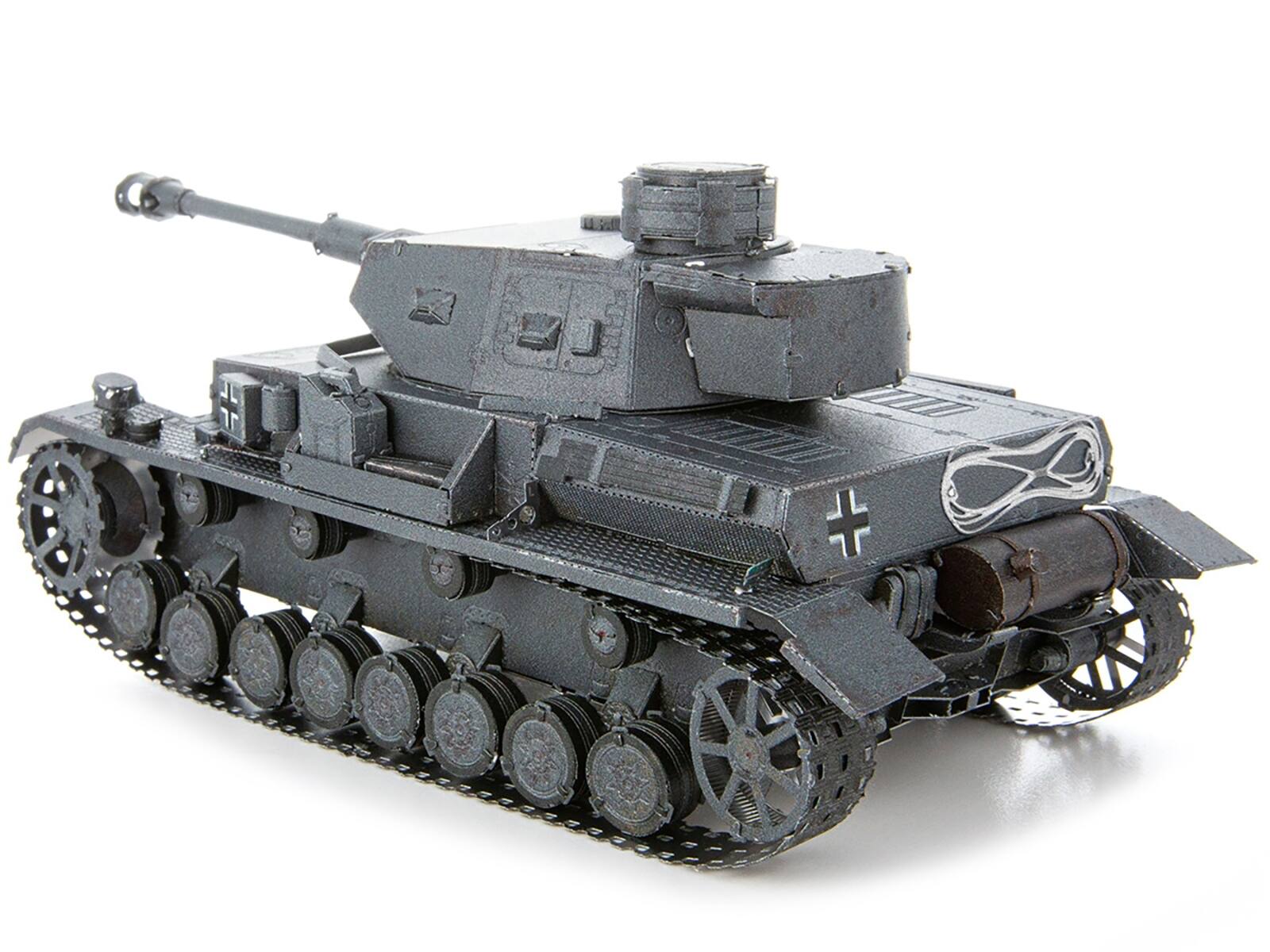 Angle. Metal Earth - Model Kit German Panzer IV Tank (Challenging Difficulty) Steel Model by Metal Earth - Grey.