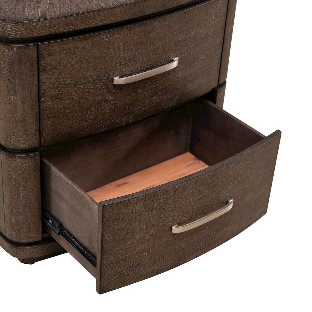Alt View 3. Liberty Furniture Industries - Drawer Nightstand with Charging Station - A/C, USB, USB-C - Satin Espresso Oak - Satin Espresso.