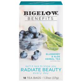 Bigelow - Benefits Blueberry & Aloe Herbal Tea - Case of 6 - 18 Bags