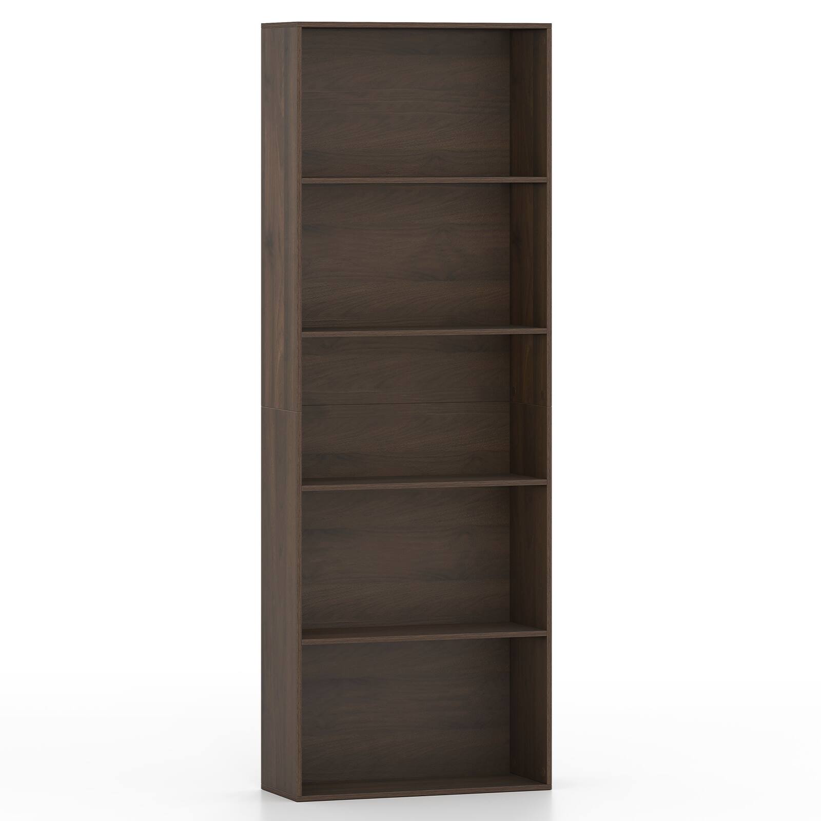 Alt View 9. Costway - Costway 1 PCS 5-Tier Bookshelf Open Bookcase Freestanding Display Shelf Storage Organizer - Dark Walnut.