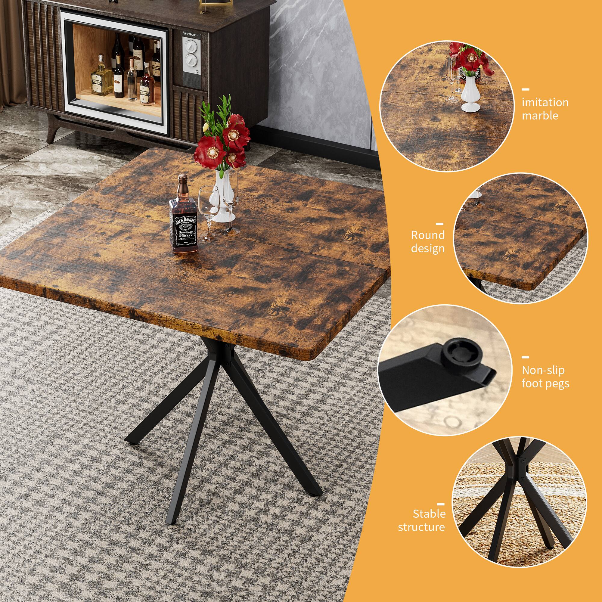 - Imitation marble
- Round design
- Non-slip foot pegs
- Stable structure