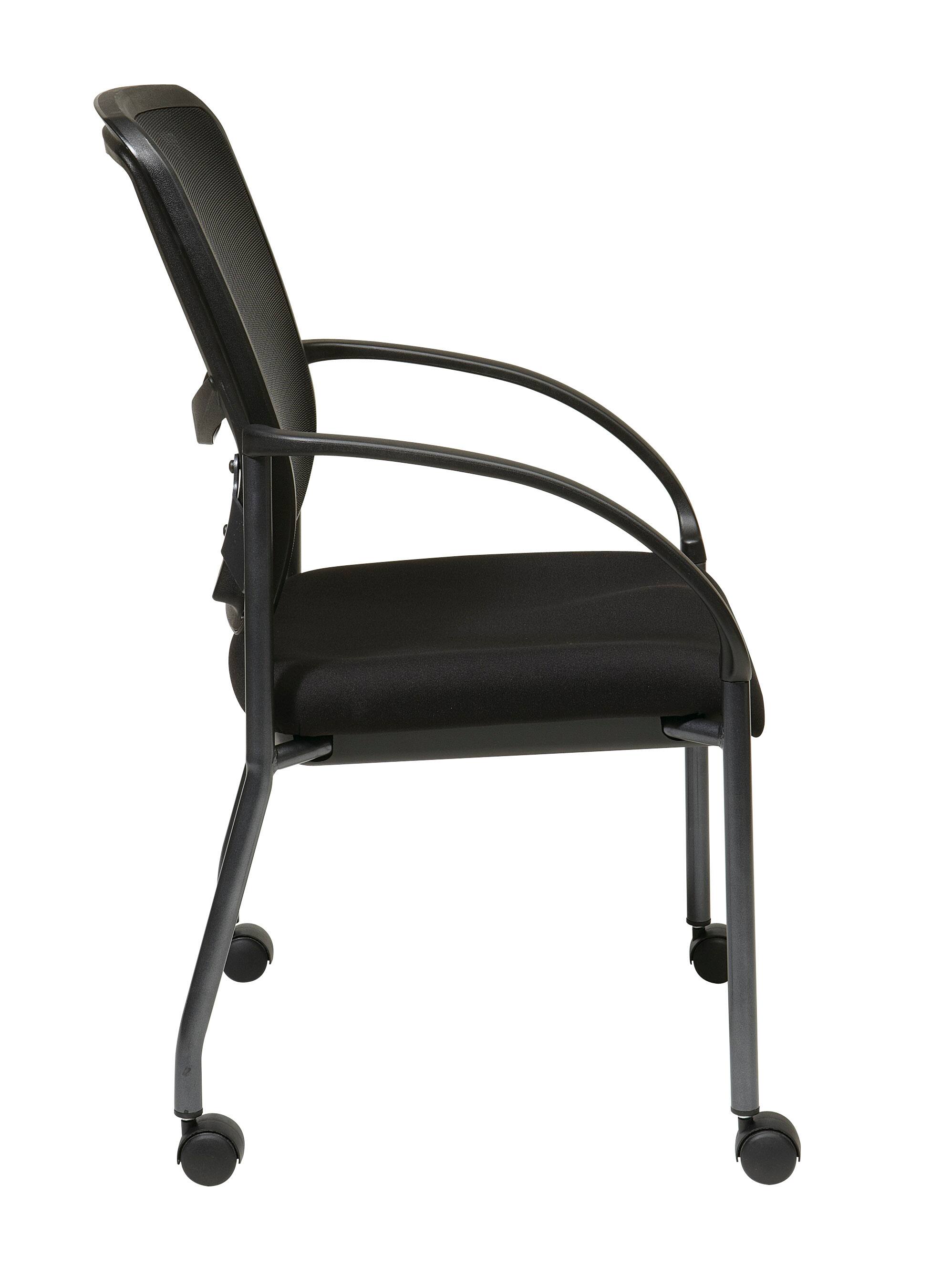 Left. Office Star Products - ProGrid Back Visitors Chair - Black.