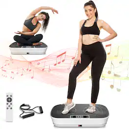 KERDOM - Vibration Plate Exercise Machine with Bluetooth 99 Speed Levels for Weight Loss, Lymphatic Drainage, Home Fitness - Black