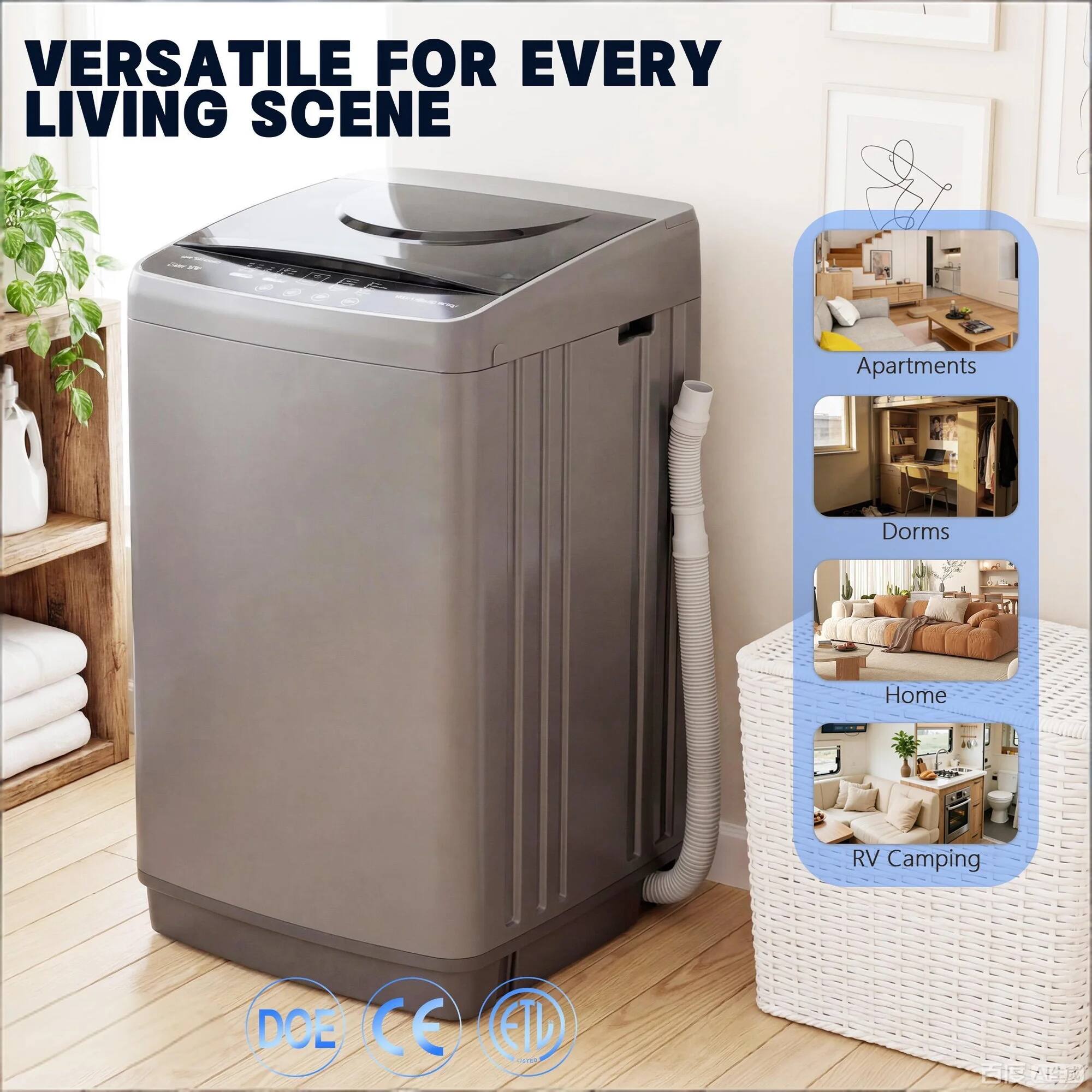 VERSATILE FOR EVERY LIVING SCENE

Apartments  
Dorms  
Home  
RV Camping  

DOE  
CE  
ETL
