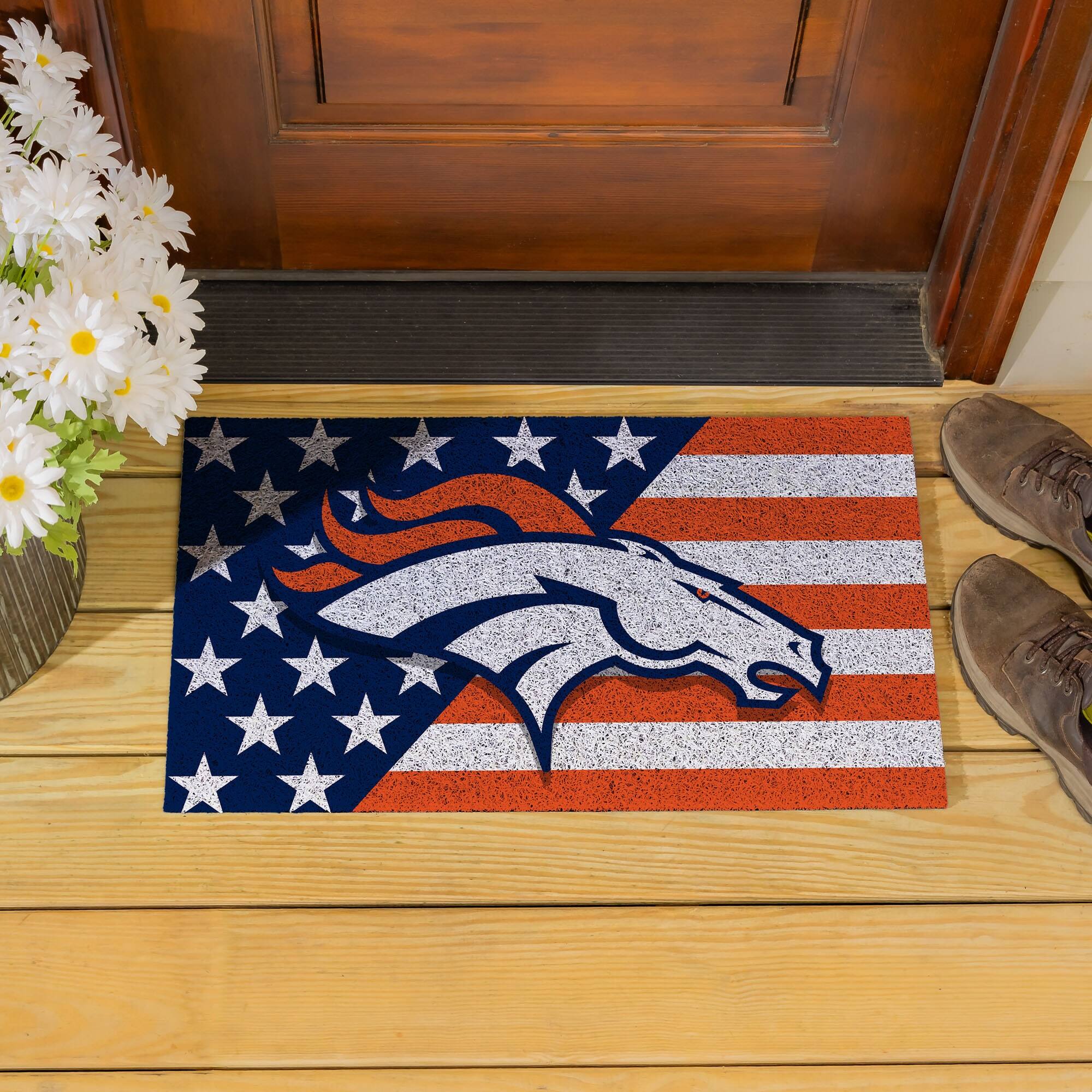 Alt View 3. Evergreen Enterprises - 16" x 28" Stars & Stripes Patriotic Turf Mat - Multicolor.
