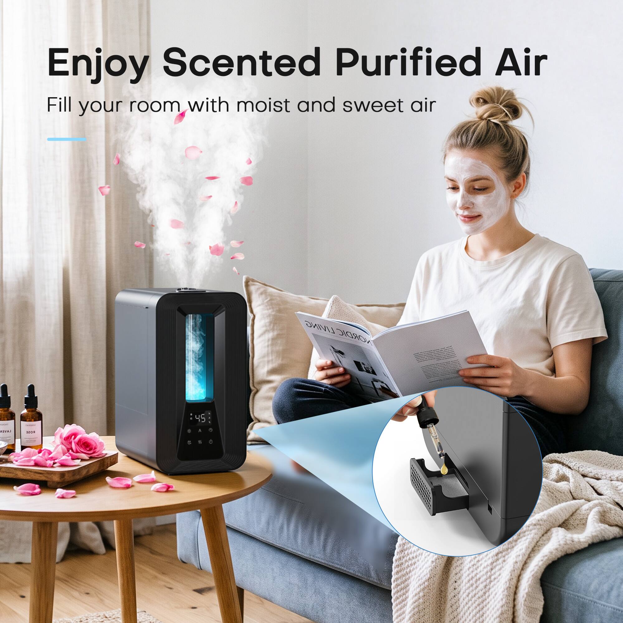 Enjoy Scented Purified Air  
Fill your room with moist and sweet air