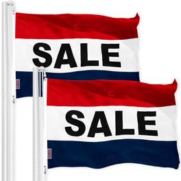 G128 - Sale Sign Flag 3 ft x 5 ft 2-Pack Printed 150D Polyester - Assorted Colors