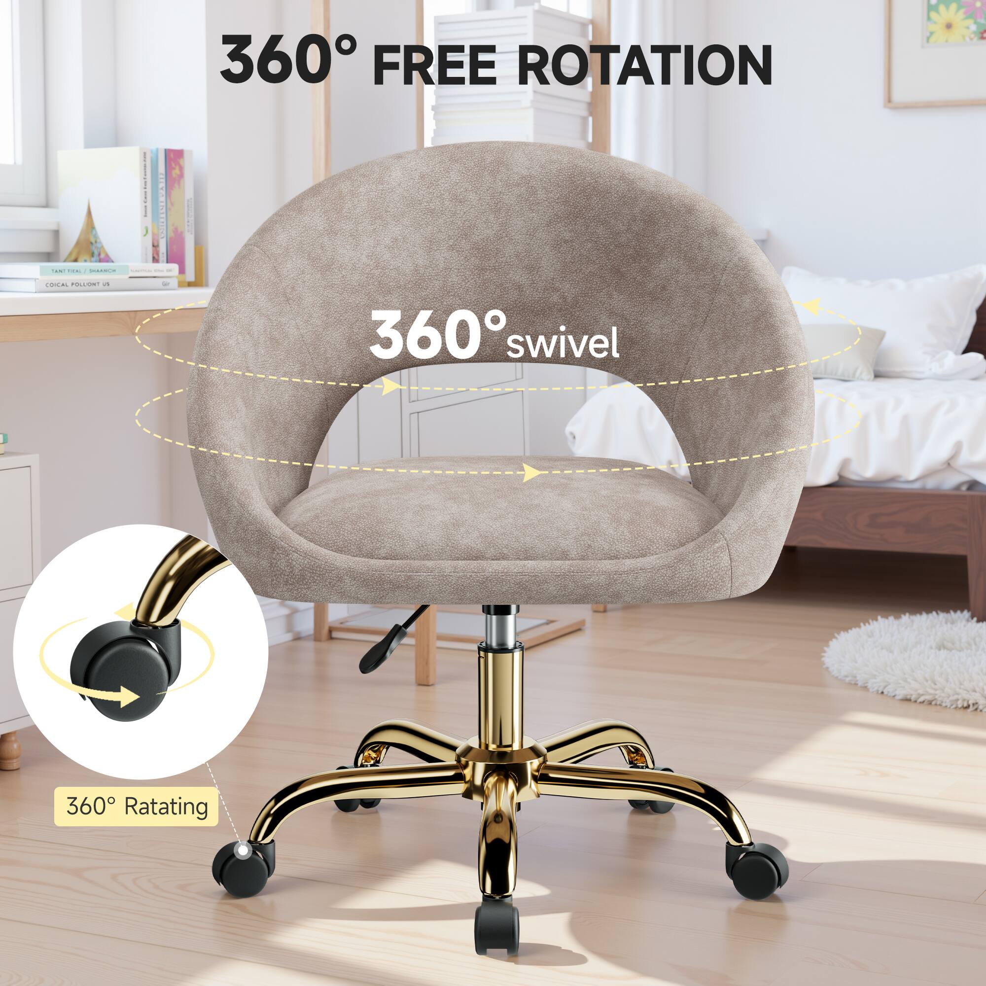 360° FREE ROTATION  
360° swivel  
360° Rotating