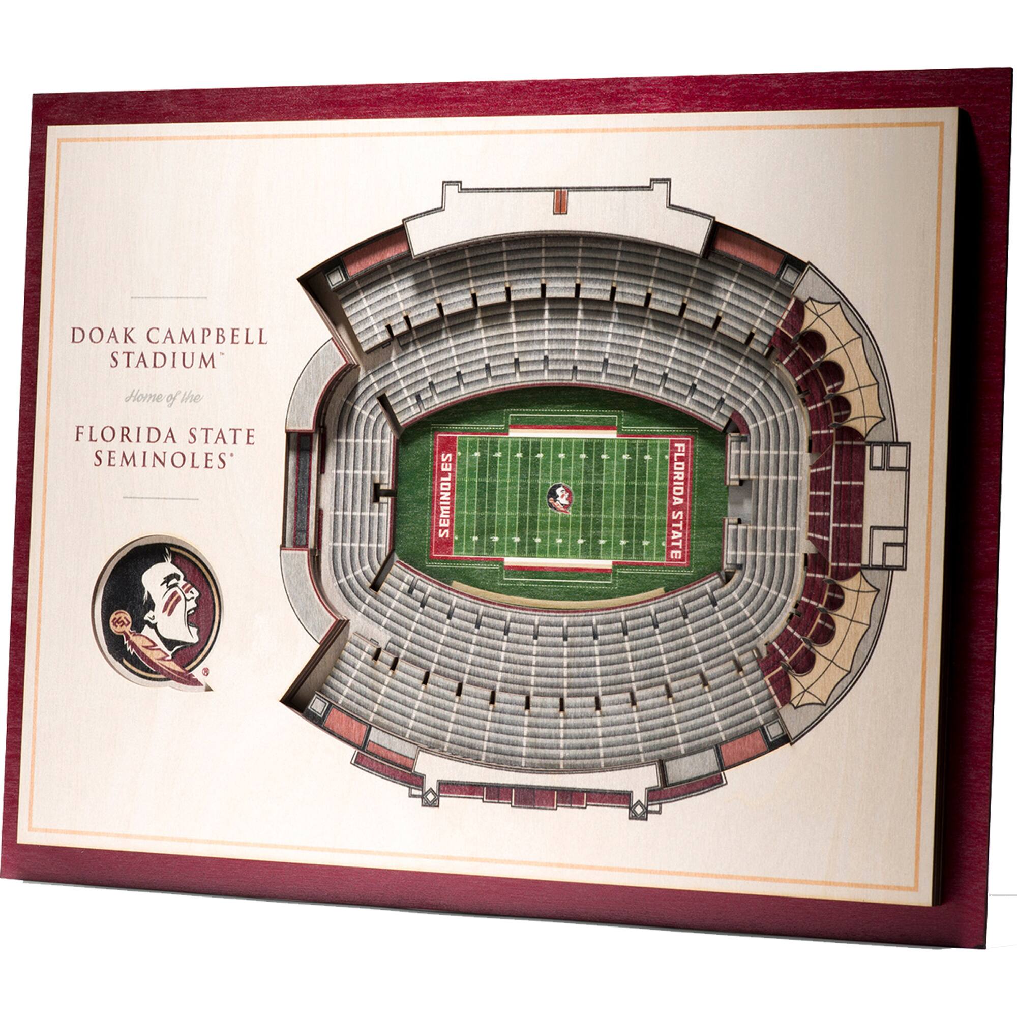 YouTheFan - Florida State Seminoles 17'' x 13'' 5-Layer StadiumViews 3D Wall Art - Brown