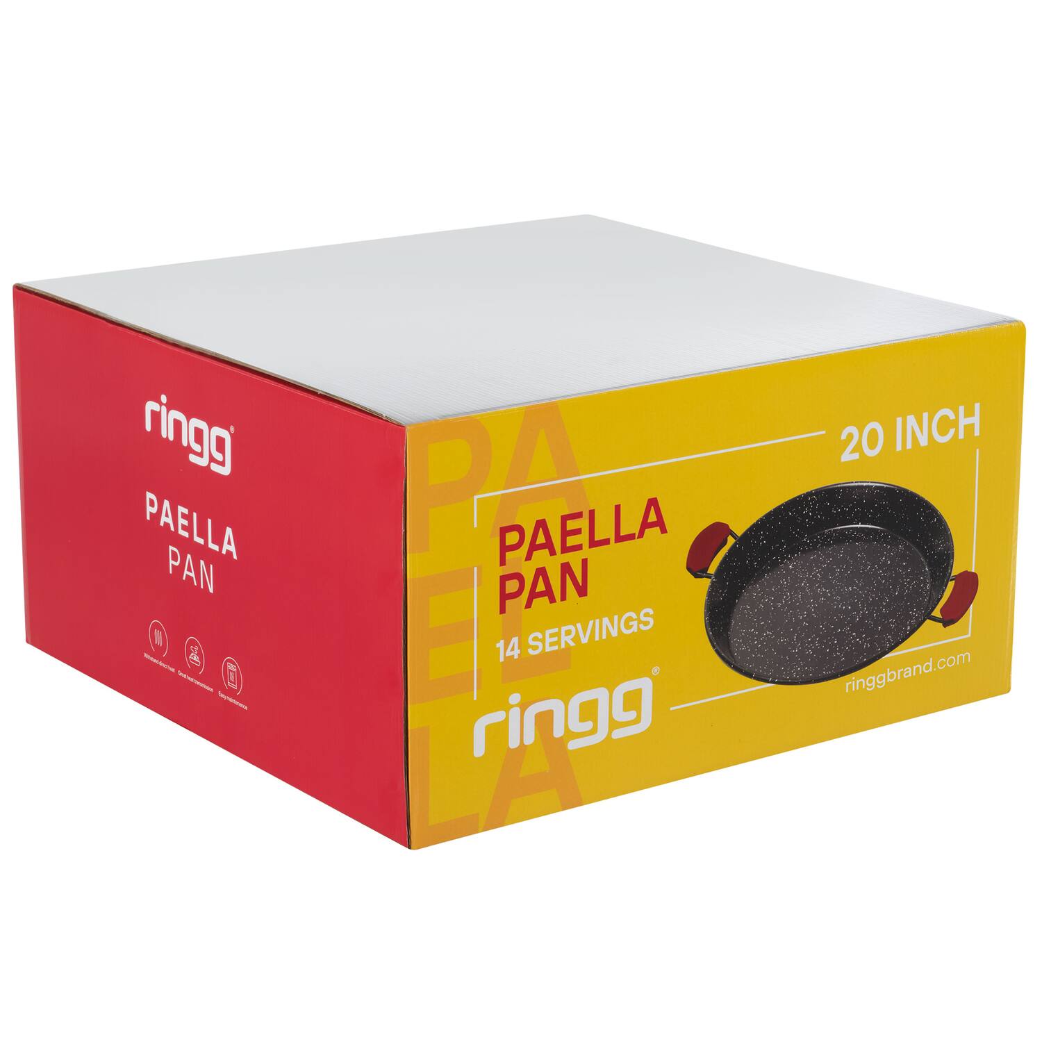 ringg PAELLA PAN I - - - 1 -  PA PAELLA PAN E 14 SERVINGS  
ringg 20 INCH  
ringgbrand.com
