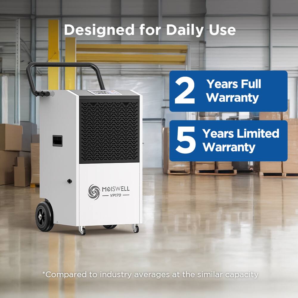 Designed for Daily Use

2 Years Full Warranty

5 Years Limited Warranty

MOISWELL VP170

*Compared to industry averages at the similar capacity