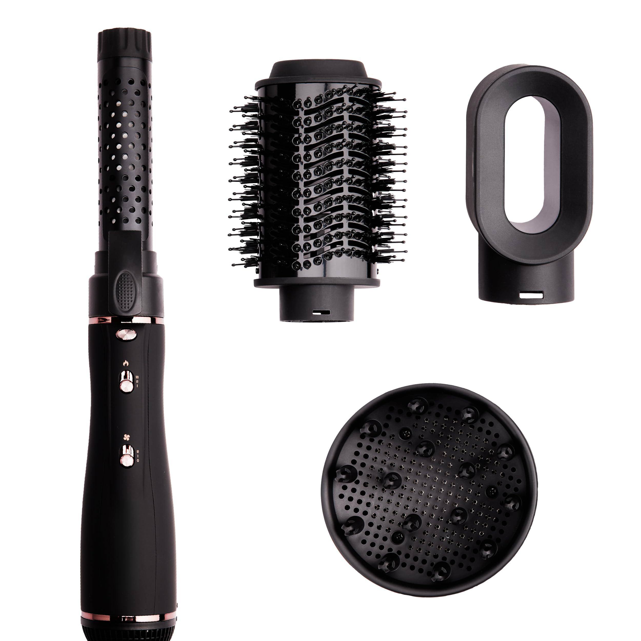 Alt View 3. Dazzling Pops - Super Styler dryer Brush Set Diffuser Blowout brush Curling Drying Cylinder Voluminous Frizz free Hair - Black - Rose Gold 5-in-1 Super Styler Pro Plus.