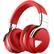 Front. MOVSSOU - MOVSSOU E7 Bluetooth Wireless Active Noise Cancelling Headphones - red.