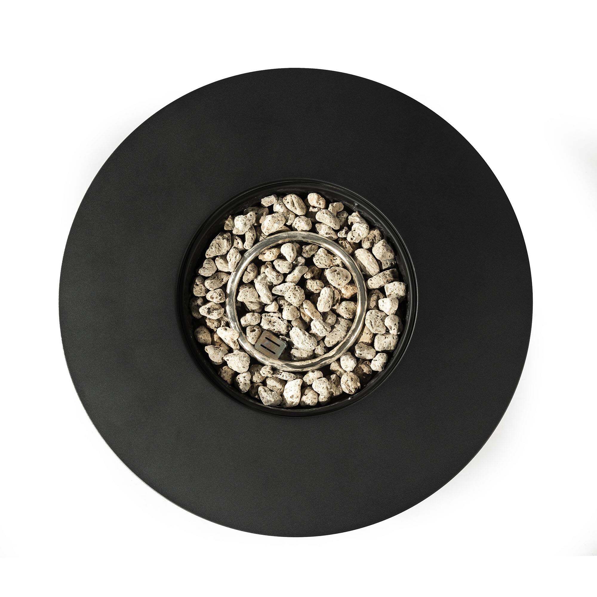 Angle. APRILSOUL - 32 inch Propane Gas Fire Pit Table 50000 BTU Round Steel Fire Pit for Outside Patio Deck Garden Courtyard Black - Black.