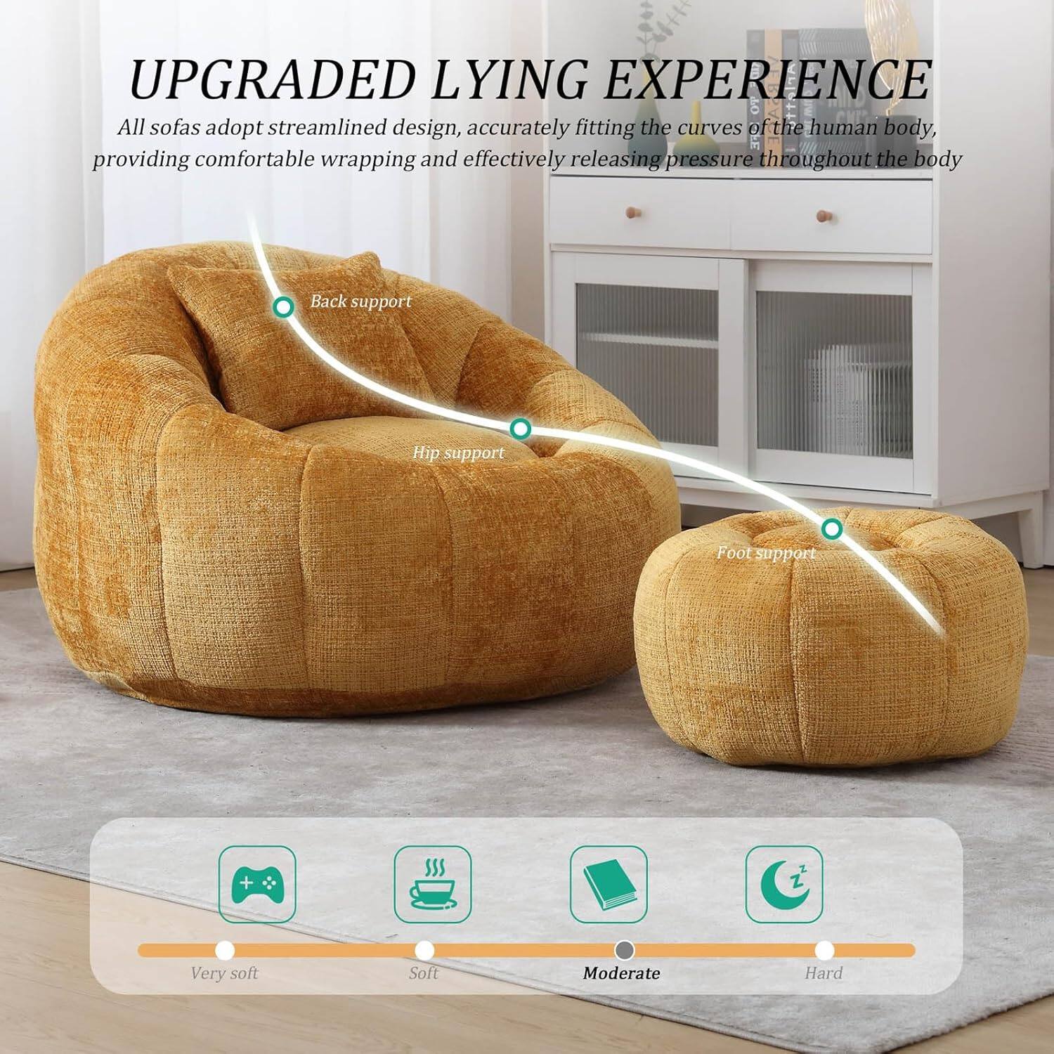 UPGRADED LYING EXPERIENCE

All sofas adopt streamlined design, accurately fitting the curves of the human body, providing comfortable wrapping and effectively releasing pressure throughout the body.

- Back support
- Hip support
- Foot support

+ Z

Very soft | Soft | Moderate | Hard