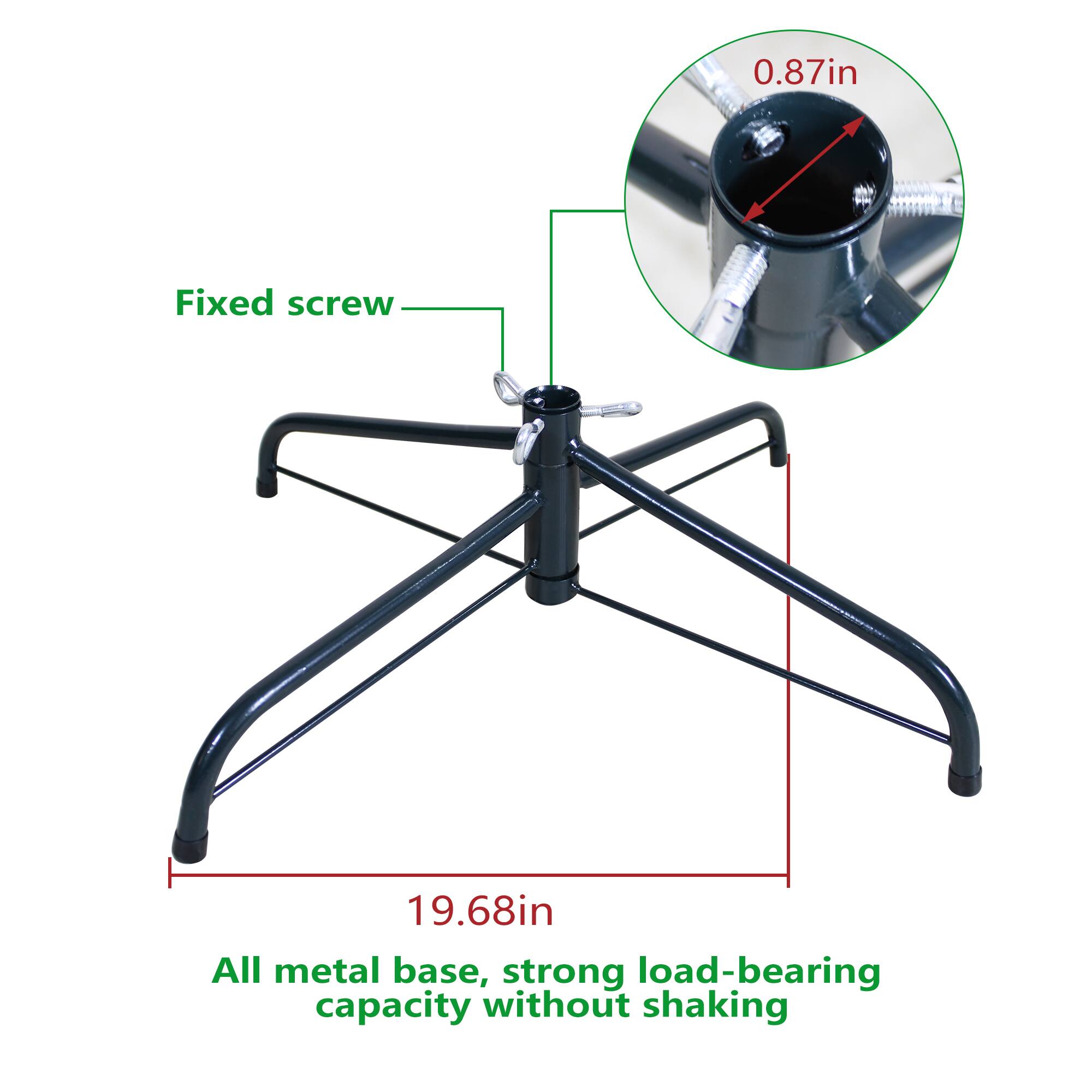0.87in Fixed screw  
19.68in All metal base, strong load-bearing capacity without shaking