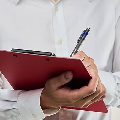 Alt View 4. Staples -  Postscript Retractable Ballpoint Pens, Medium Point, Dozen  - Blue Ink.