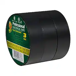Duck - Professional Heavy Duty Vinyl Electrical Tape, 0.75" x 50', 3/Pack - Black