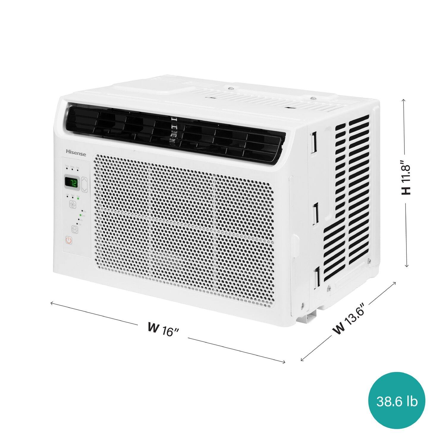 Hisense  
72  
11.8" H  
16" W  
13.6" W  
38.6 lb