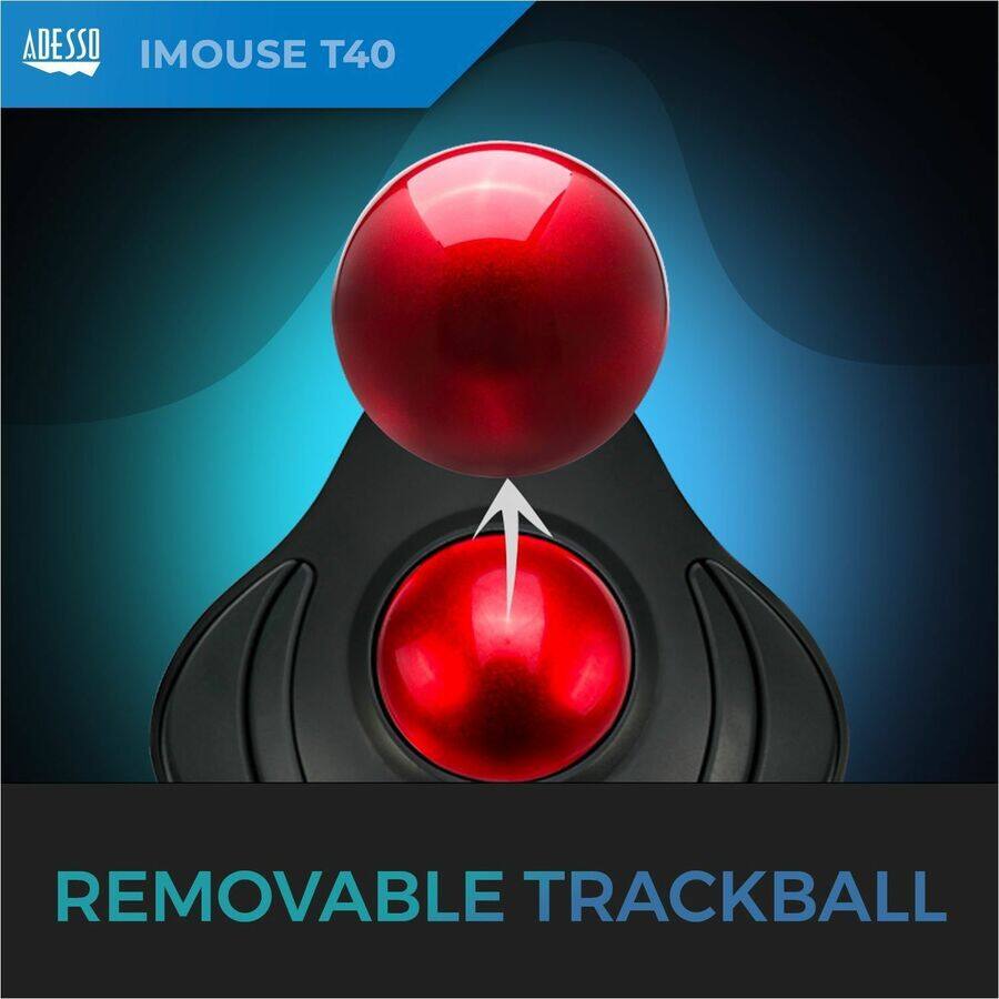 ADESSO  
IMOUSE T40  

REMOVABLE TRACKBALL