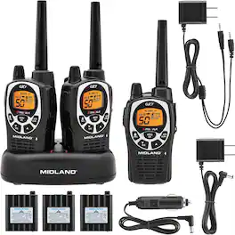 Midland - 3 Pack of GXT1000 GMRS Radios - Black