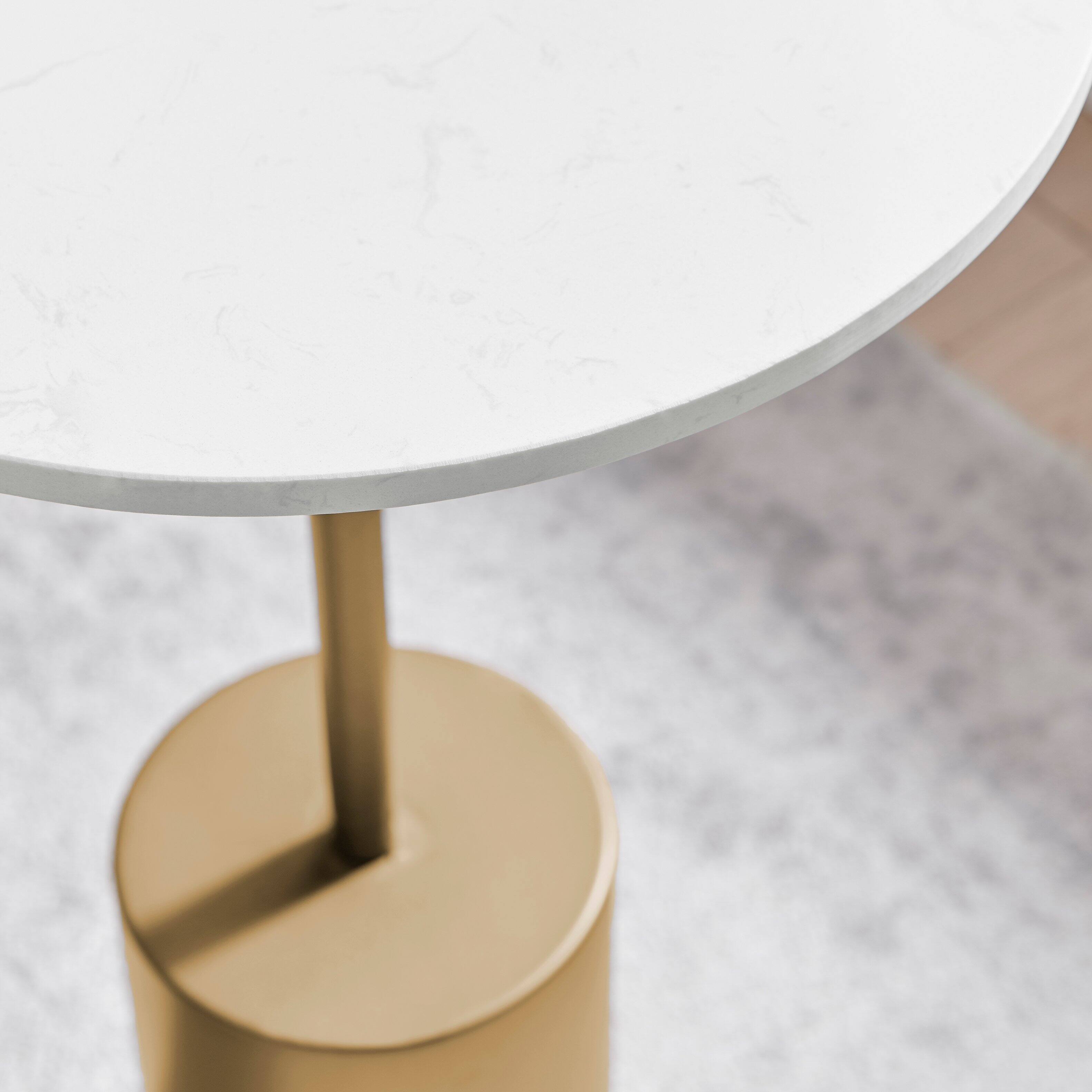Alt View 4. Danya B - Fritz Accent Table with Genuine White Marble Stone Tabletop - Marble, Gold.