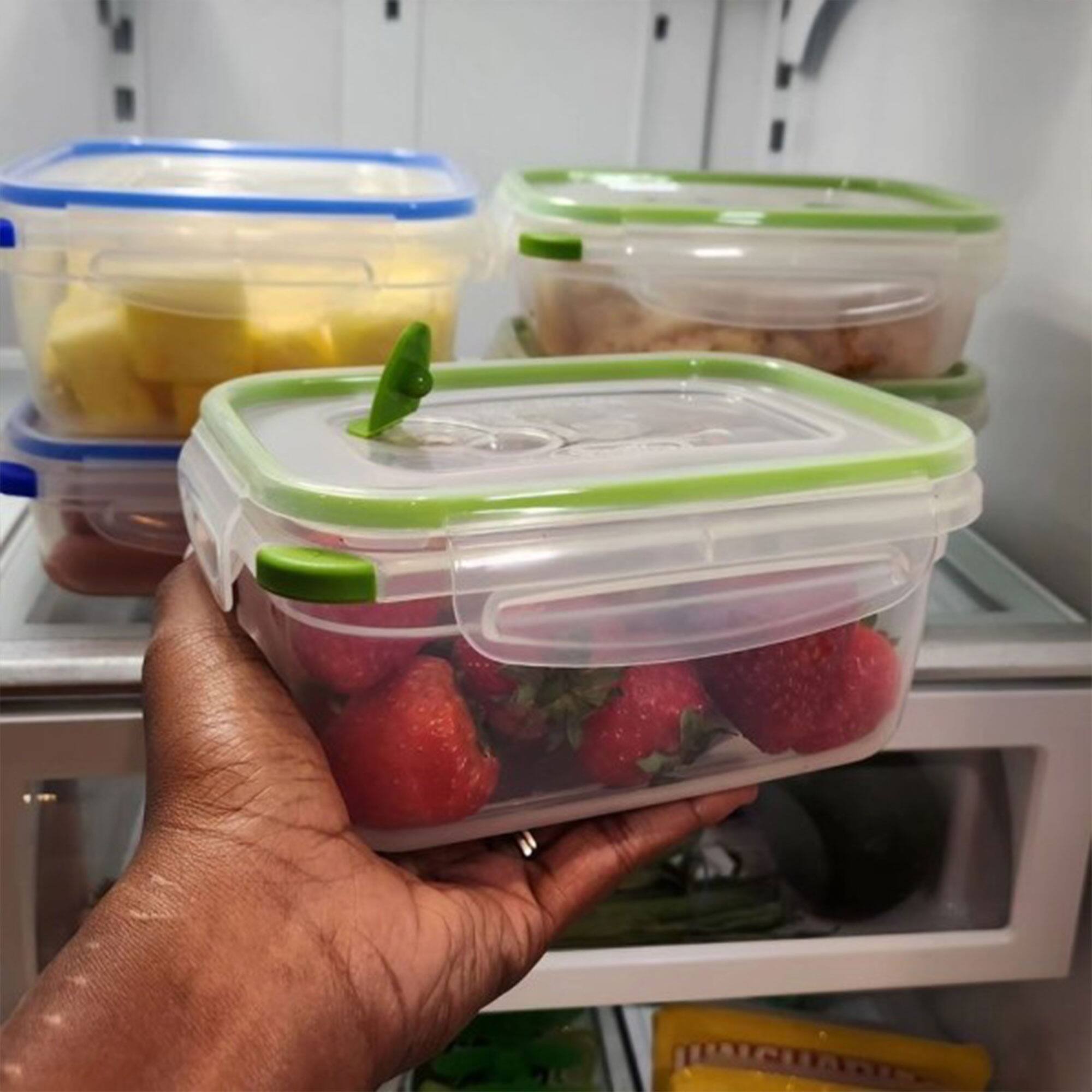 Alt View 5. Sterilite - Sterilite 4.5 Cup Rectangle Ultra-Seal Food Storage Container, Green (6 Pack) - New Leaf.