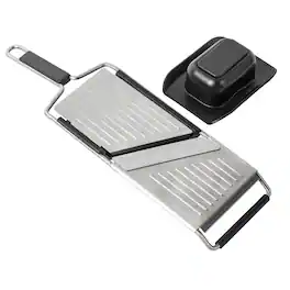 Kuhn Rikon - Essential Mandoline Slicer with Adjustable Stainless Steel Blade for Vegetables & Fruit - Silver