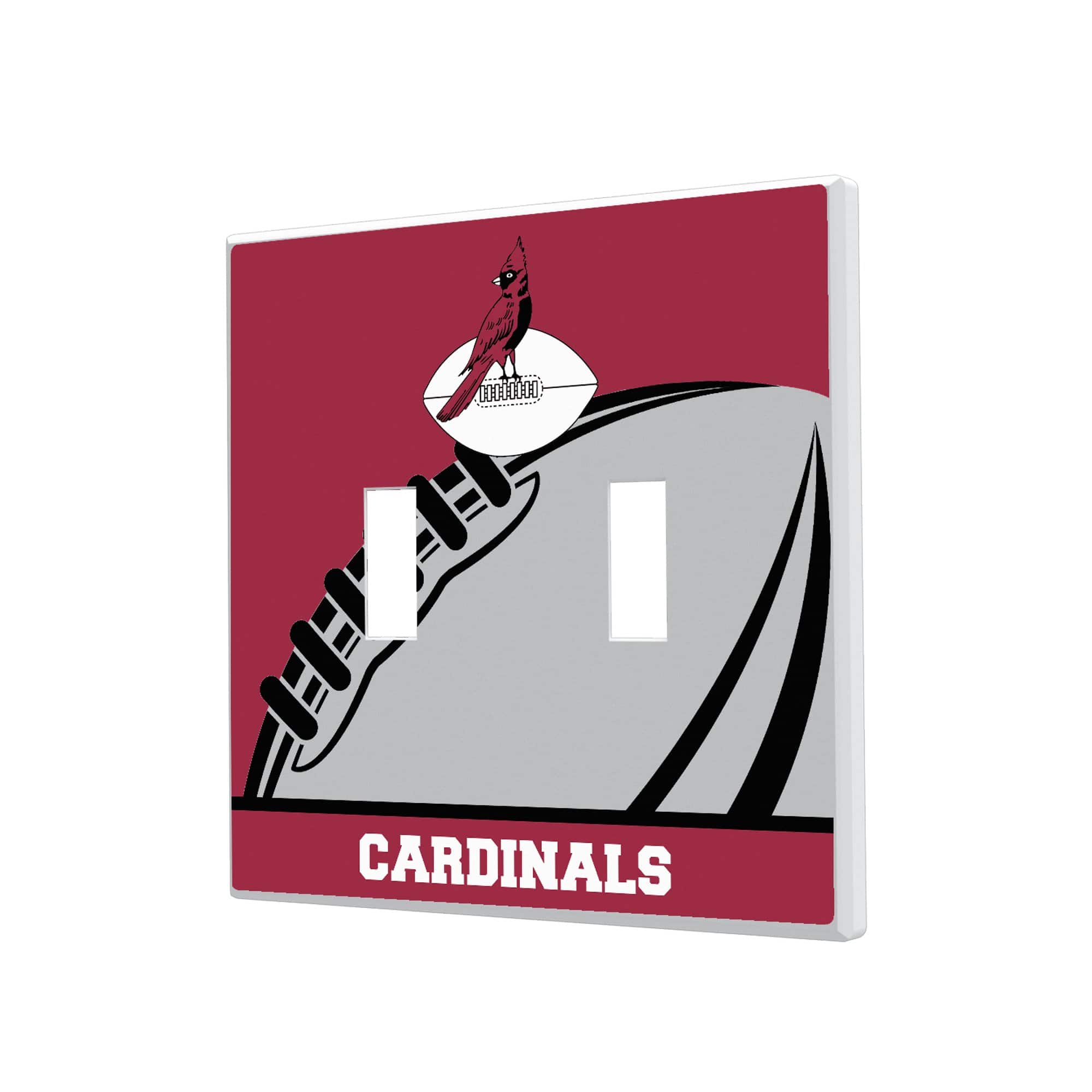 Keyscaper - Chicago Cardinals Passtime Design Double Toggle Lightswitch Plate - Multicolor