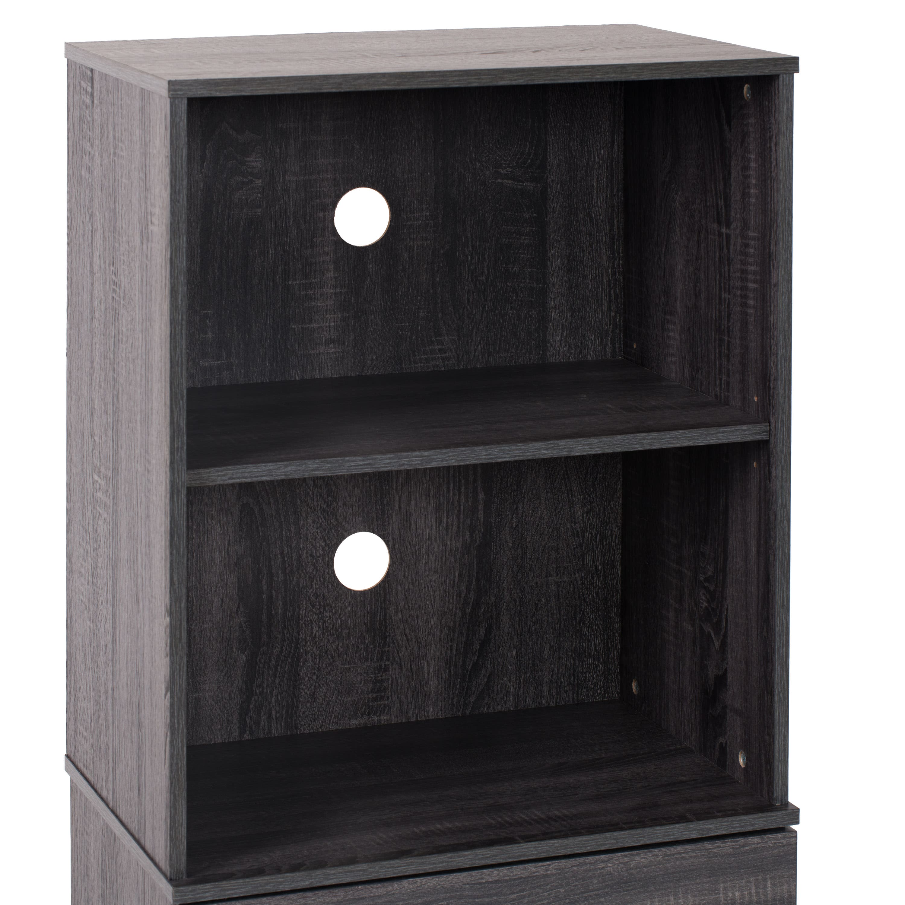 CorLiving Classic Component Stand with Open and Closed Storage Dark ...