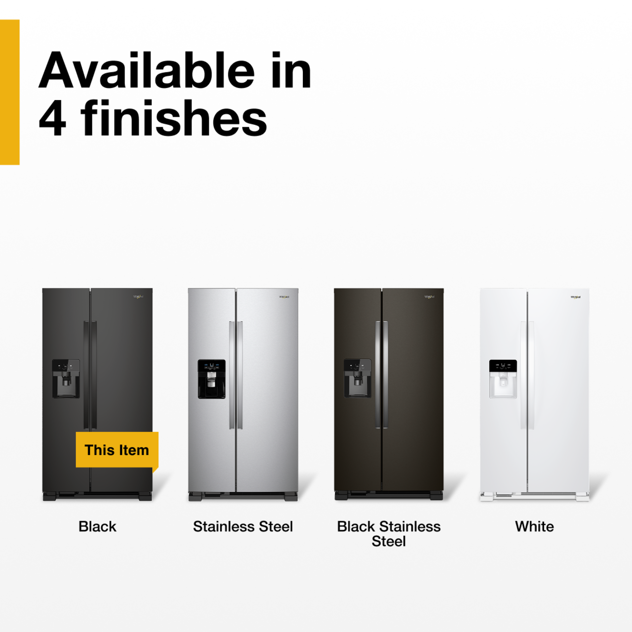 Available in 4 finishes

- This Item
- Black
- Stainless Steel
- Black Stainless Steel
- White