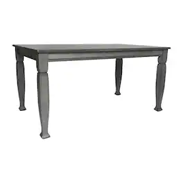 Flash Furniture - Grace 60" Solid Wood Dining Table with Turned Wooden Legs, Commercial Grade Heavy Duty Rectangle Wood Table for 6, Antiq - Gray