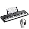 Front. VEVOR - 61 Key Digital Keyboard Piano, 200 Tones 200 Rhythms, Electric Portable Piano Keyboard Kit - Black.