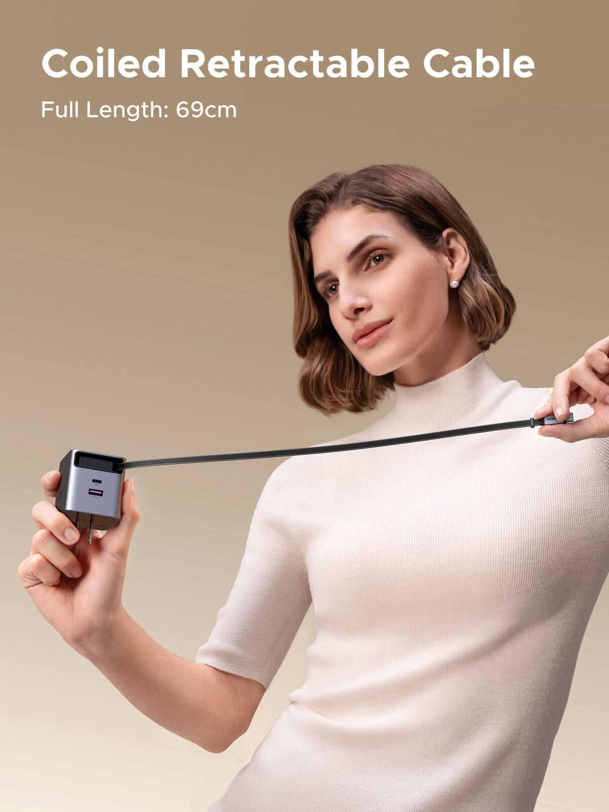 Coiled Retractable Cable  
Full Length: 69cm