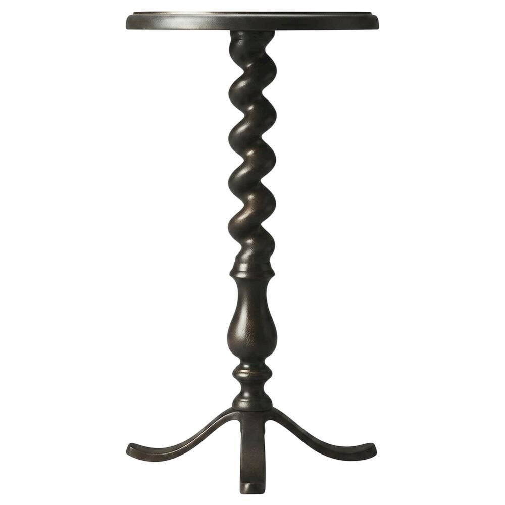 Left. Starlight Canyon Home - Twisted Rope Round Side Table, Transitional Accent End Table for Living Room - Gray.