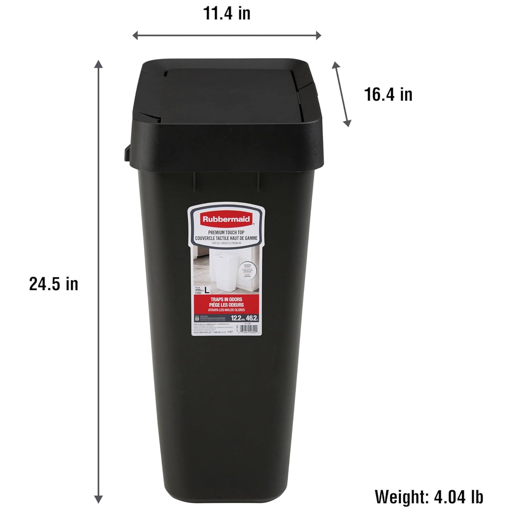 11.4 in  
16.4 in  
Rubbermaid PREMIUM TOUCH TOP COVER  
24.5 in  
TRAPS IN DOORS  
Weight: 4.04 lb