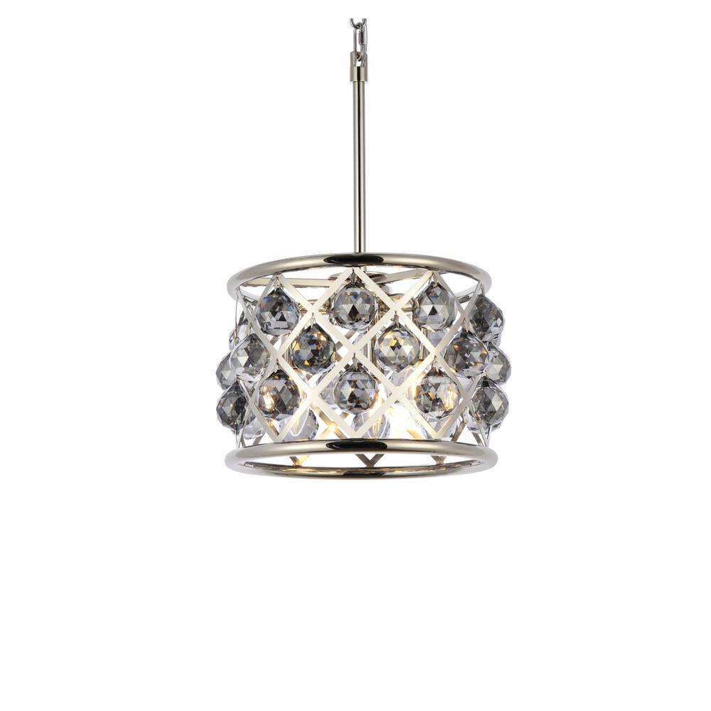 Alt View 4. Urban Classic - Madison 3 light polished Nickel Pendant Silver Shade (Grey) Royal Cut Crystal - Polished Nickel.