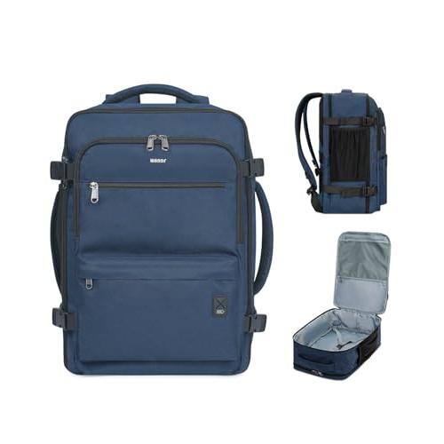 Front. Pacoar Cade - Travel Backpack For Spirit Airlines Personal Item Bag 18x14x8 With Wet Pocket  17 Inch Laptop Men Women(black) - Navy Blue.