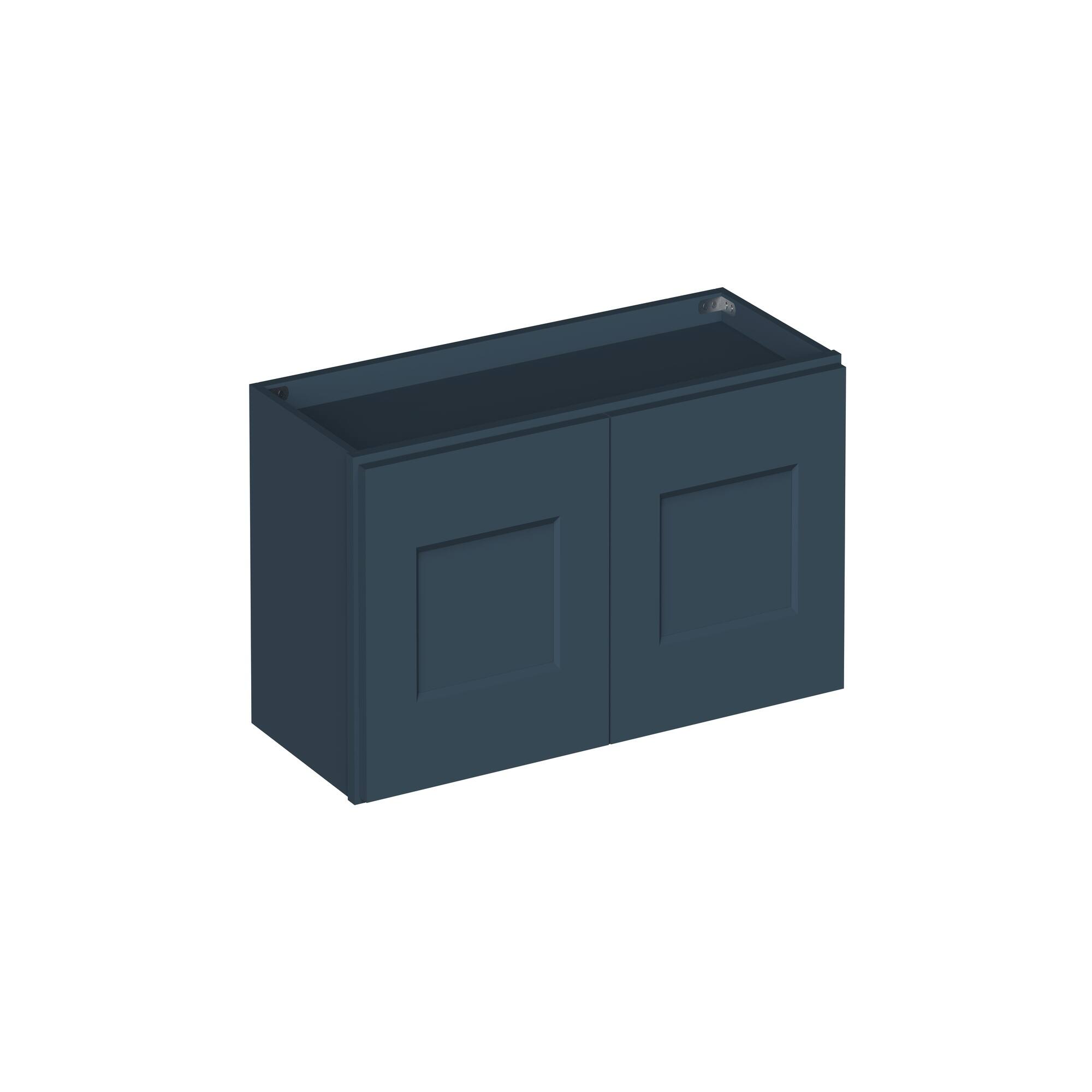 Angle. Boyel Living - 30-in W x 12-in H x 12-in D Shaker RTA Kitchen Wall Cabinet with Soft-Close - Charcoal Blue.