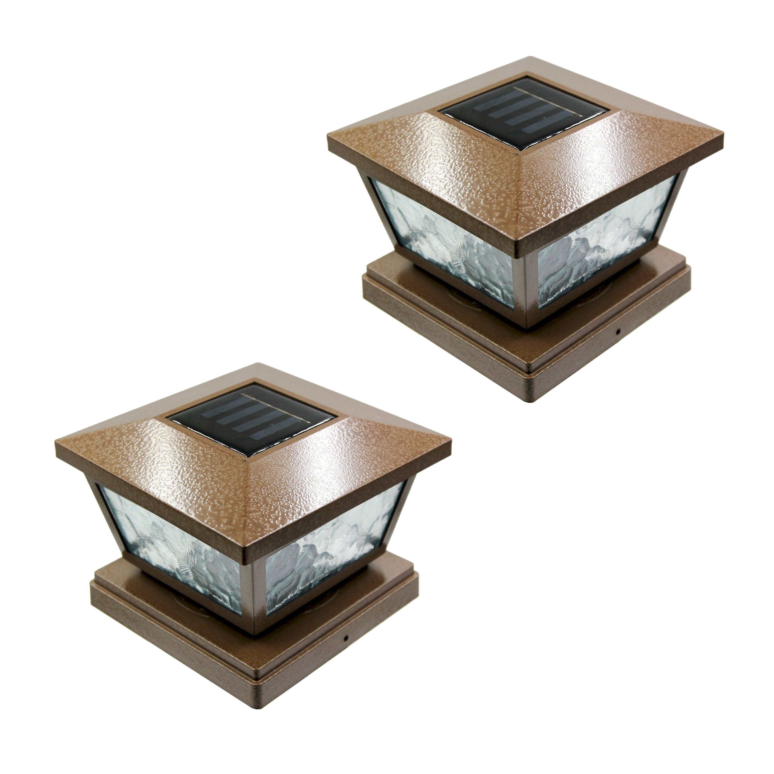 Alt View 3. FC Design - FC Design Bronze Ultra Bright Solar Post Light 2 SMD LED Fit 4x4 Inch Wood Vinyl Deck Post , set of 2 - Multicolor.