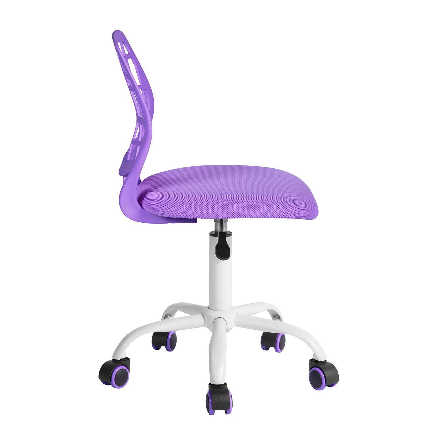 Alt View 2. Spaco - Spaco Modern Kids Desk Chair, Armless Adjustable Swivel Study Chair with Soft Mesh Cushion, Plastic Low Back for Teens - Purple.
