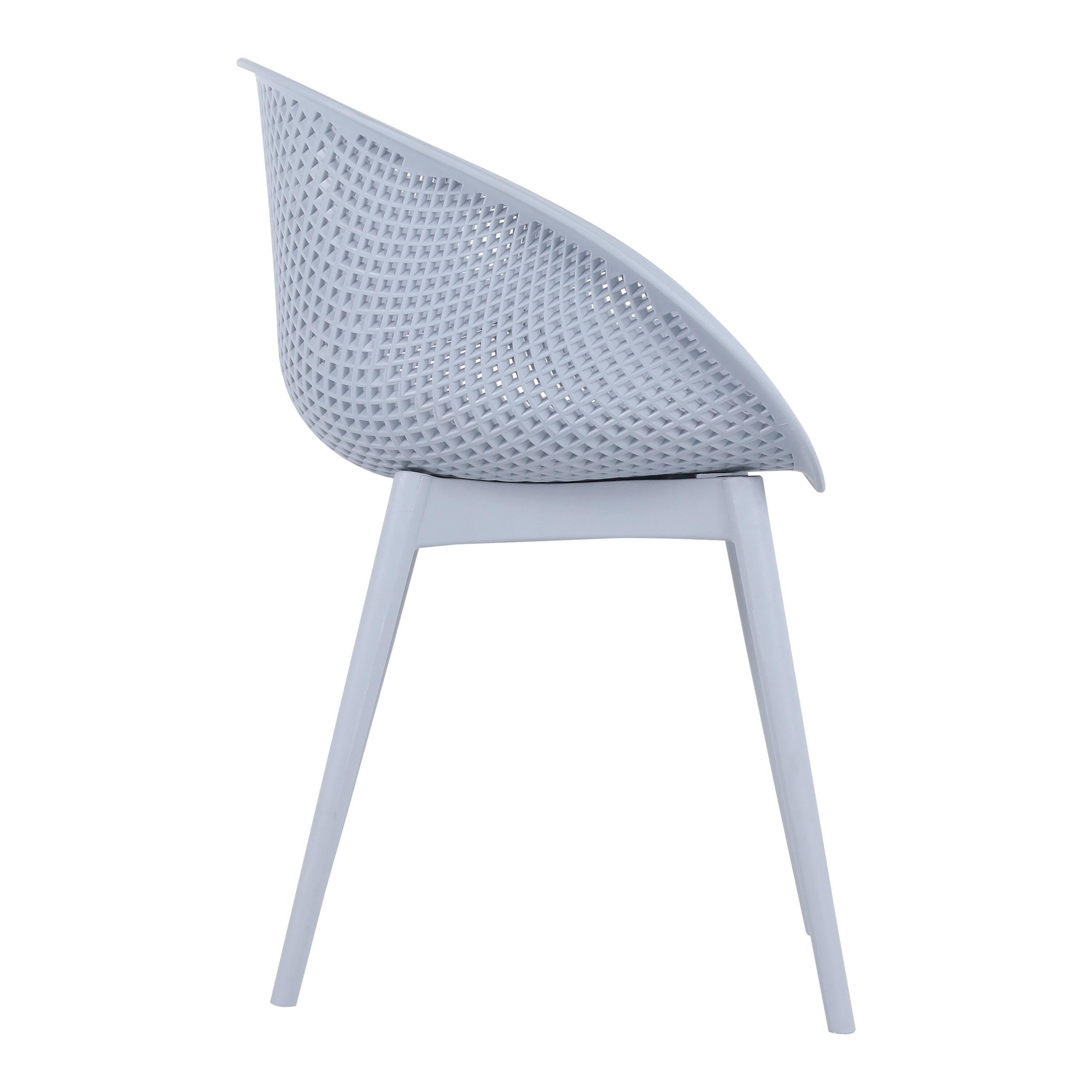 Alt View 6. Mondawe - 2pcs Modern PP Plastic Lounge Chairs - Baby Blue.