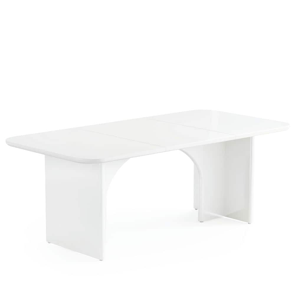 Kadyn - Study Writing Desk, Computer Desk,63-Inch Executive Desk, Modern Computer Desk with Arch Design Legs - White