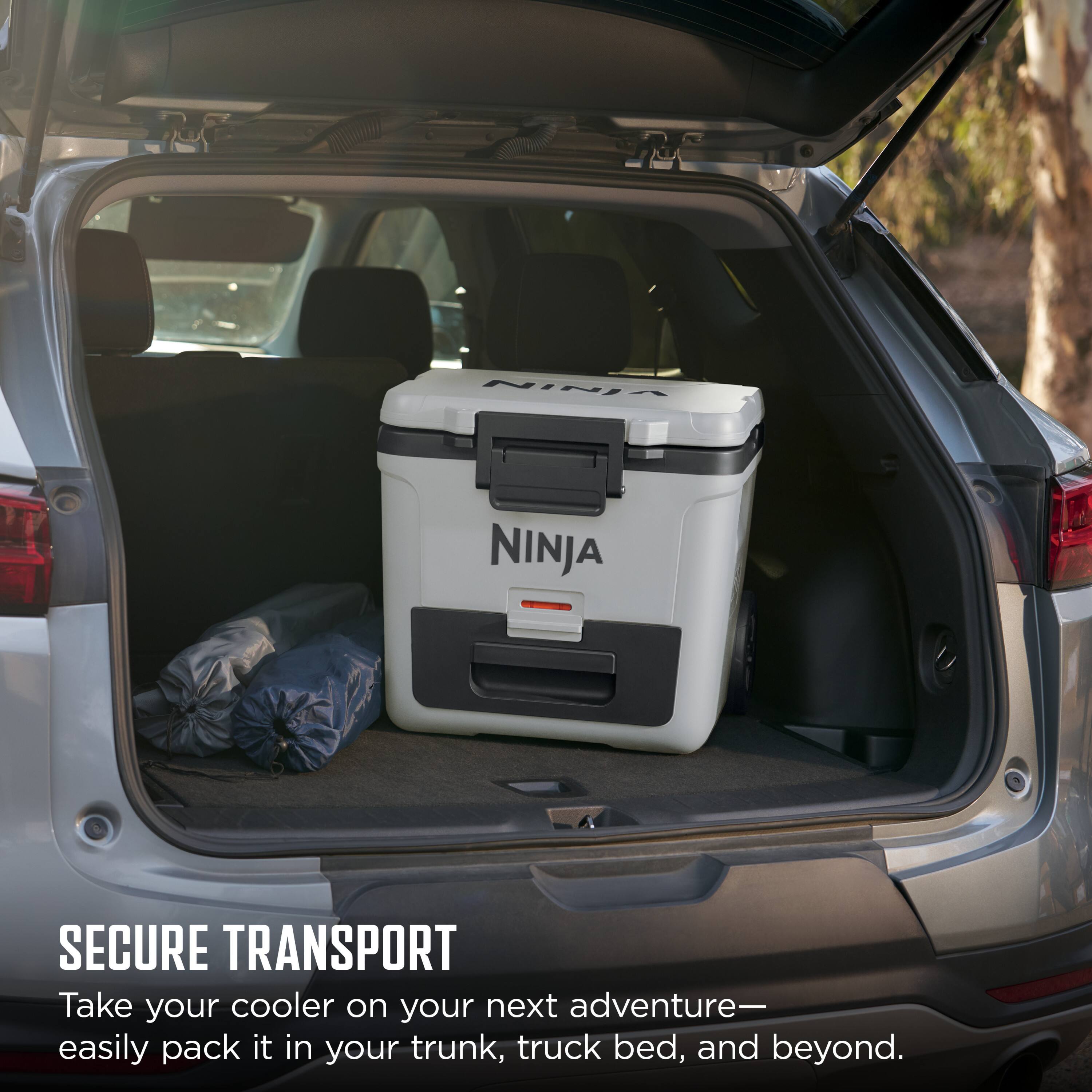 SECURE TRANSPORT

Take your cooler on your next adventure—easily pack it in your trunk, truck bed, and beyond.