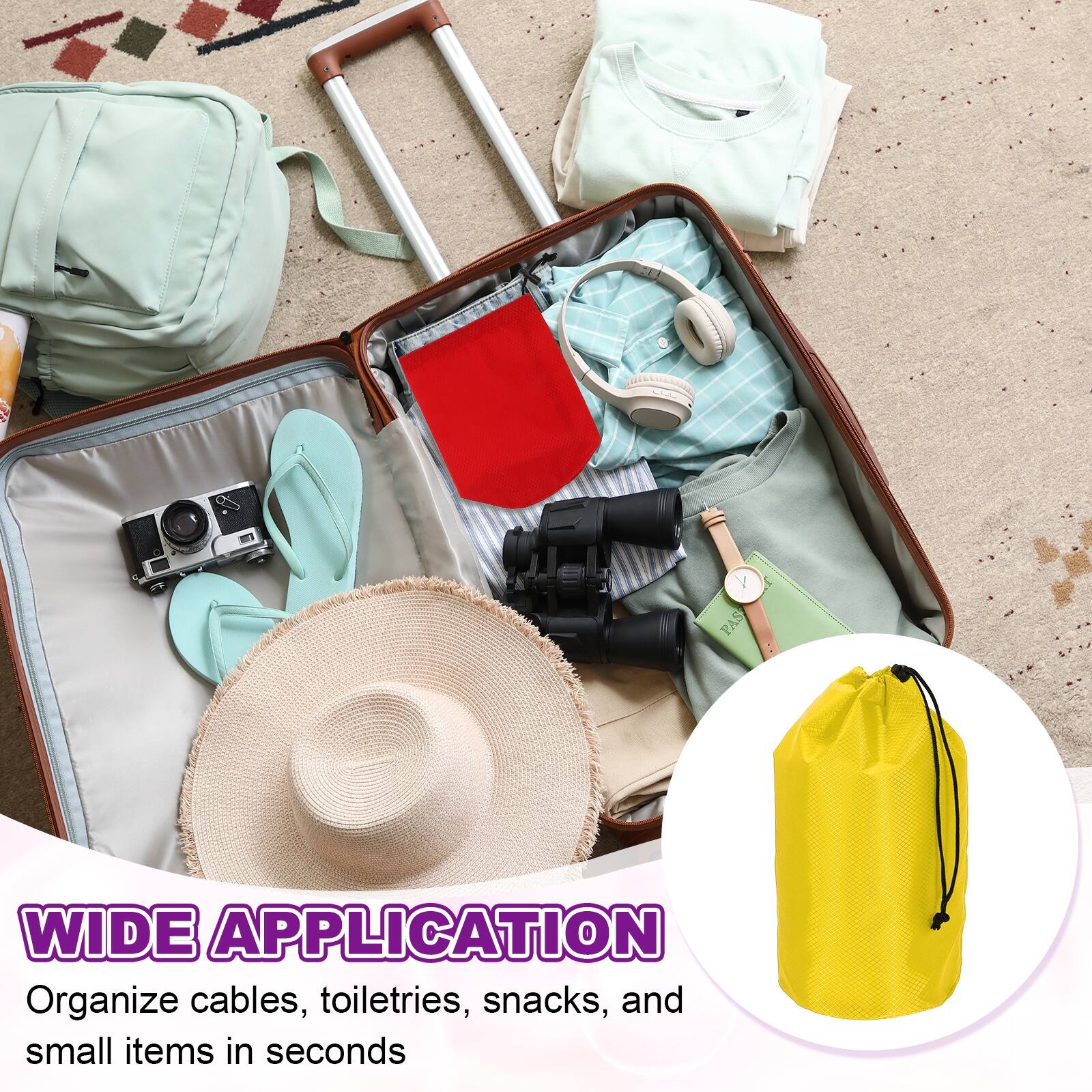 WIDE APPLICATION  
Organize cables, toiletries, snacks, and small items in seconds