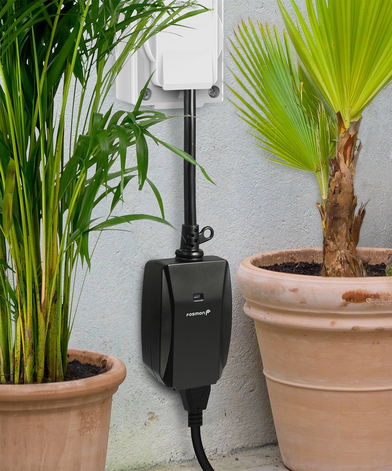 Alt View 6. Fosmon - WavePoint [ETL Listed] 2 Pack Wireless Remote Control Outlet, Weatherproof Outdoor Outlet Switch, Power Plug Electrical - Black.