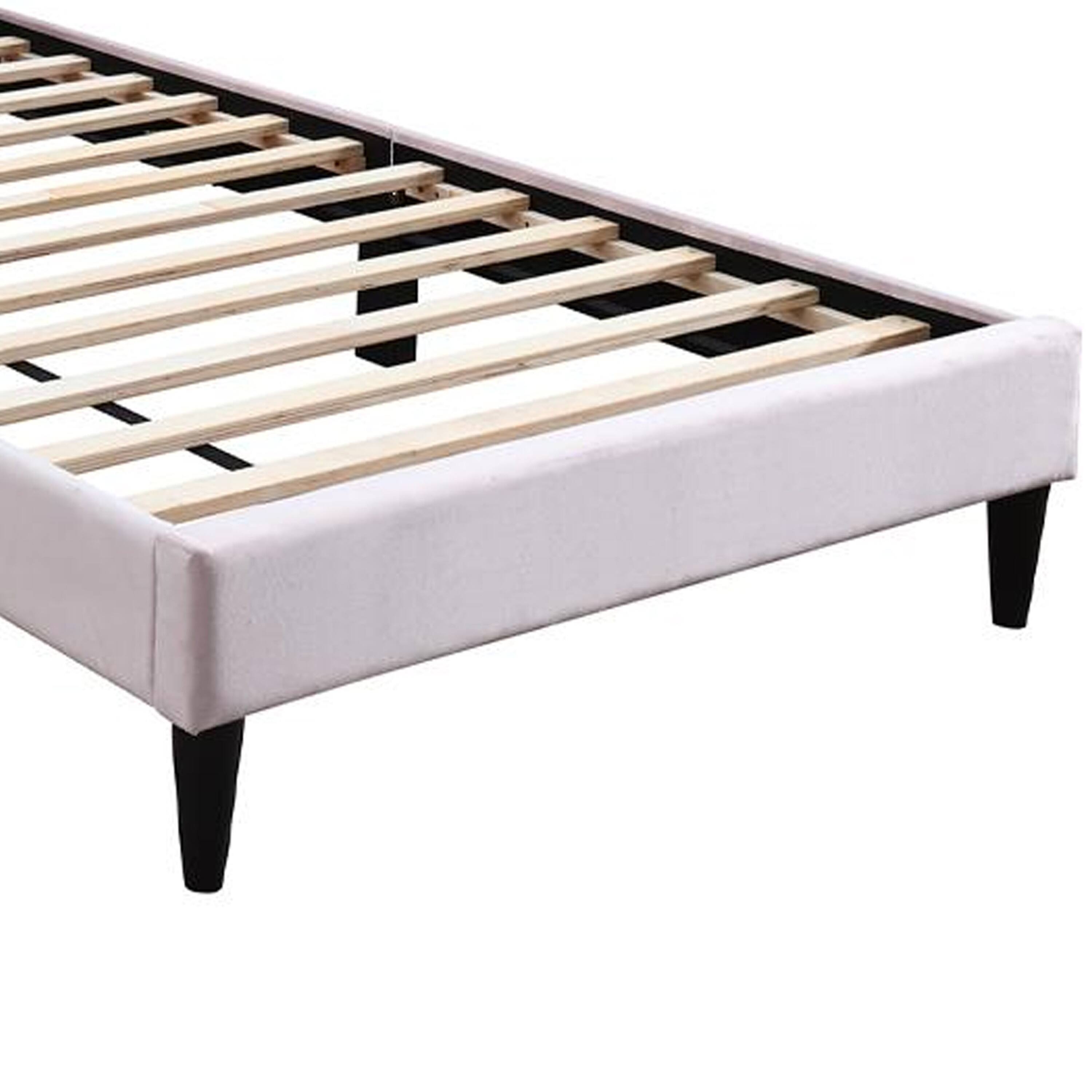 Alt View 3. Manhattan Lane - Lilian Twin Bed, Tufted Light Pink Velvet Upholstery, Chevron Stitch - Pink, Black.