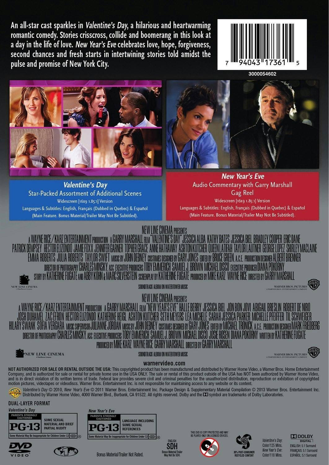 Back. New Year's Eve/Valentine's Day (DVD Double Feature) [DVD].